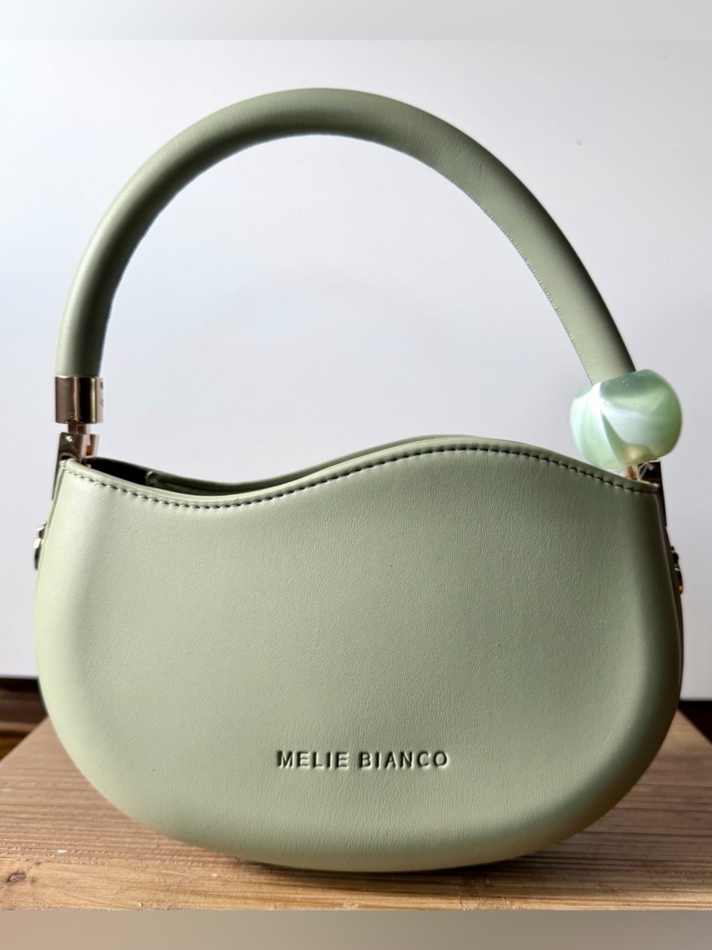 Melie Bianco Sage Green Mini Top-Handle Bag